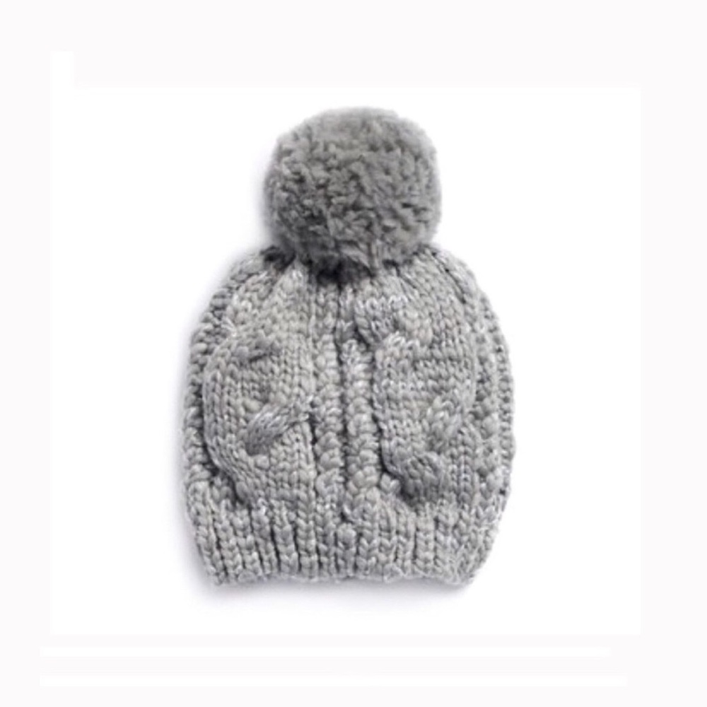 Lc Lauren Conrad heather grey cable beanie NWT